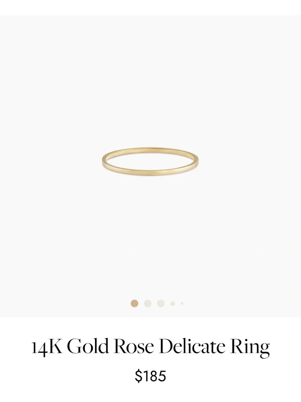 NWT Gorjana Slim 14K Gold Rose Stacking Ring - 7